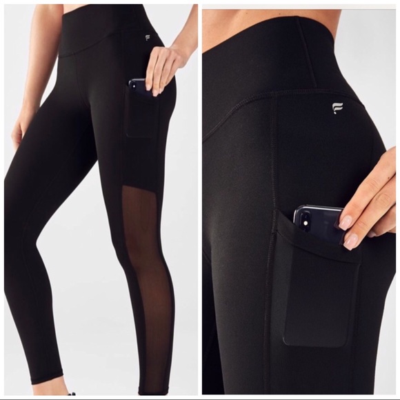 Fabletics Pants - Fabletics Mesh pockets Black leggings size Medium
